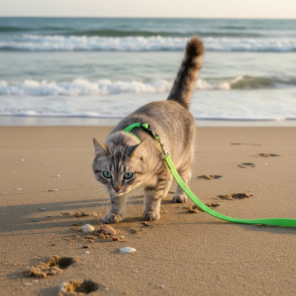 cat on beach