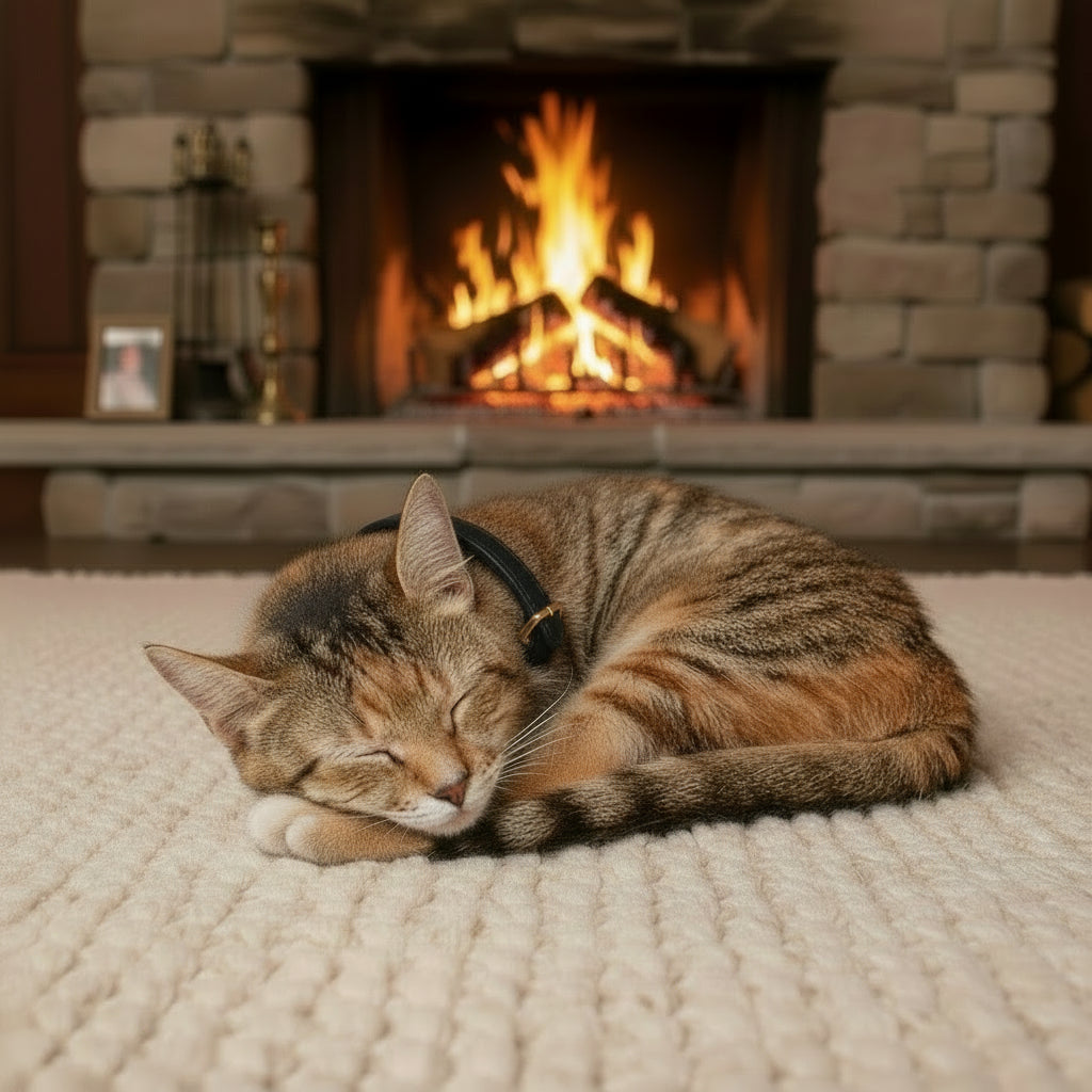 Black leather dog collar with gold buckle on a white background
