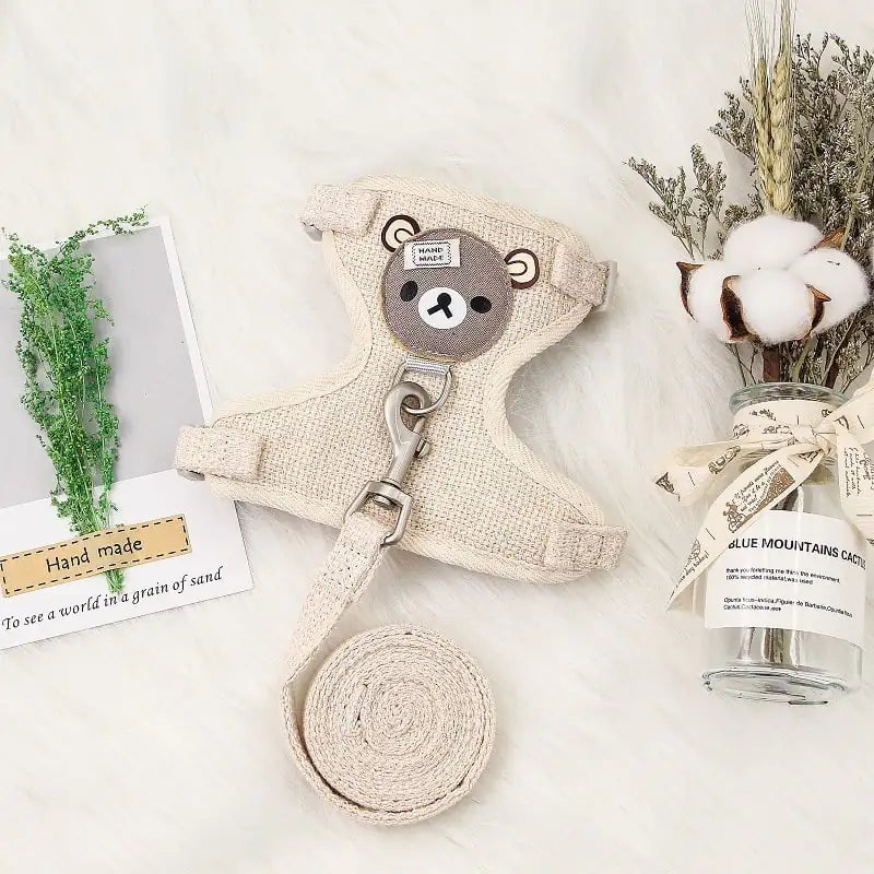 Cat & Small Dog Bear Winter Vest Harness - Bear Design