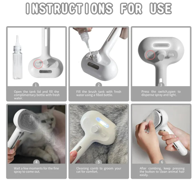 Dual-Action Pet Grooming Brush